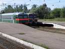 Электропоезда ЭТ2М-8033 и ЭТ2-015 на станции Новгород-Пассажирский